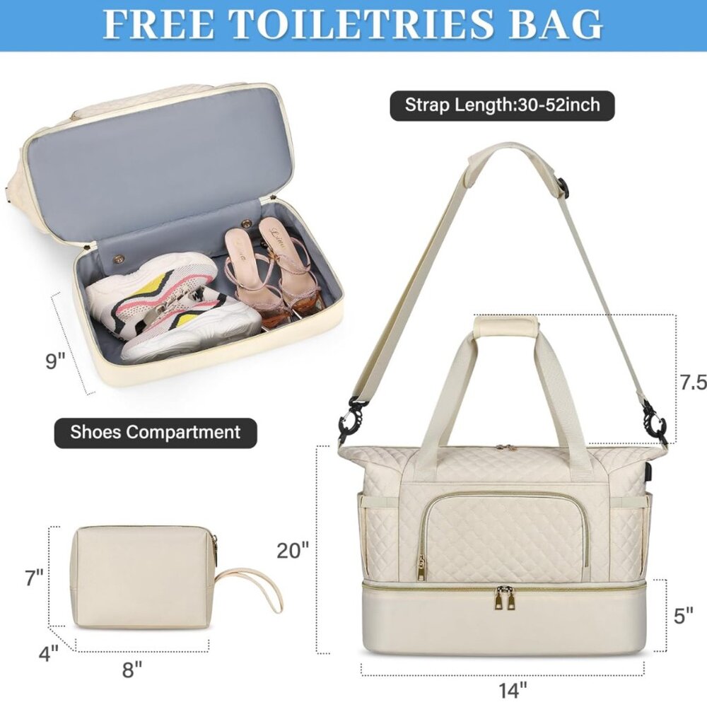 Brand New Large Size Travel Gym Sports Bags With Wet Pocket Waterproof With USB/ - Picture 6 of 9